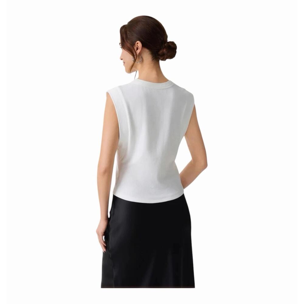 OGL White Sleeveless Crew Neck Muscle Tank Top Lyocell Blend NWT Medium - Picture 15 of 16
